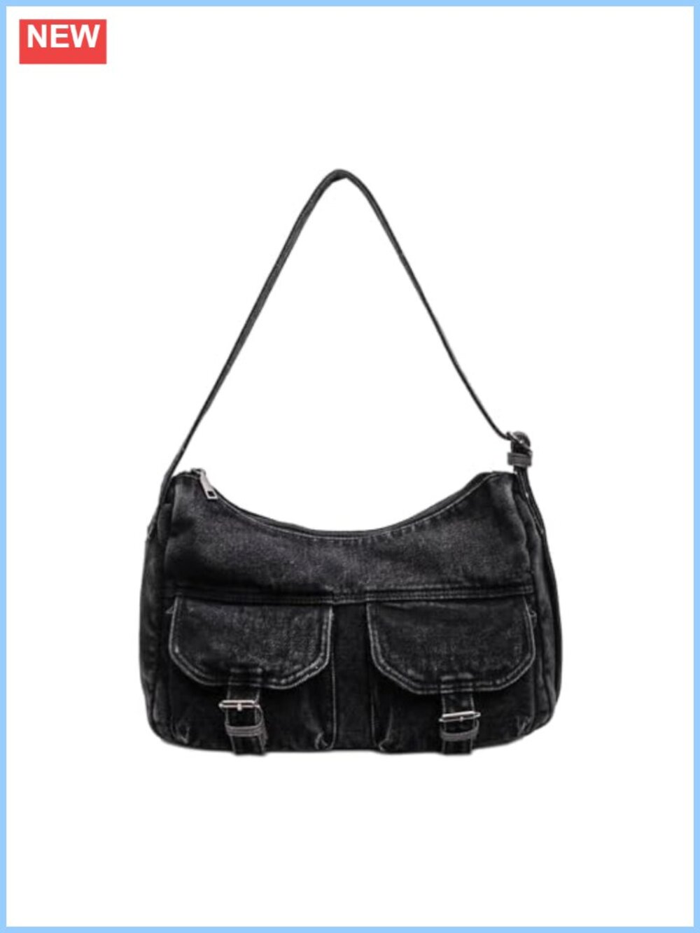 Denim Shoulder Bag Canvas Messenger Crossbody Tote Purse